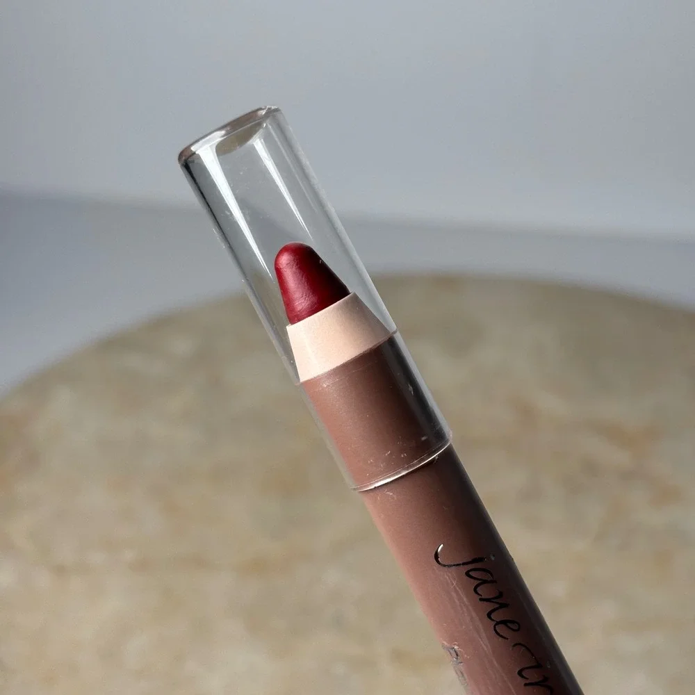 Jane Iredale PlayOn Lip Crayon 0.1oz Naughty Deep Brick‎ Red Mineral Lipstick